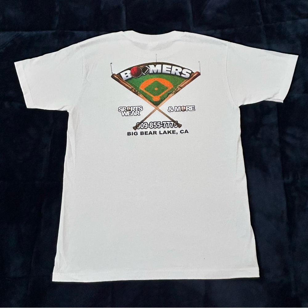 Boomers Sportswear Big Bear Lake California Baseball Pro Club White Tee Shirt